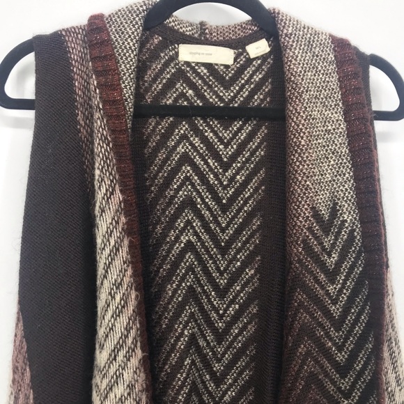 Sleeping on snow Mabli BOHO knit vest open waterfall cascade cardigan sh… - Picture 11 of 16